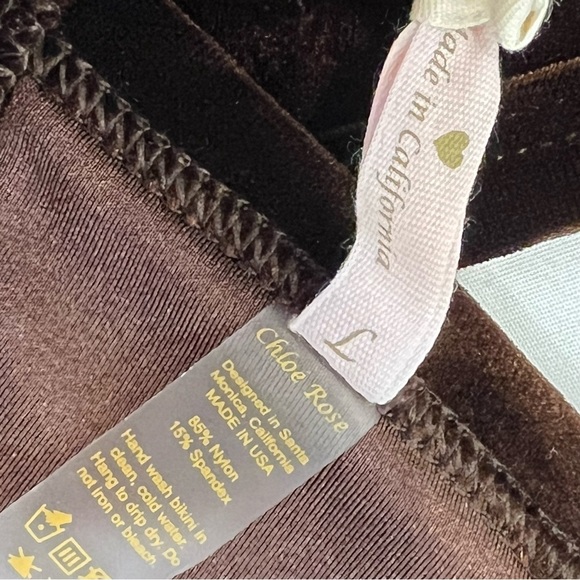 CHLOE ROSE brown velvet bikini top - Picture 6 of 12